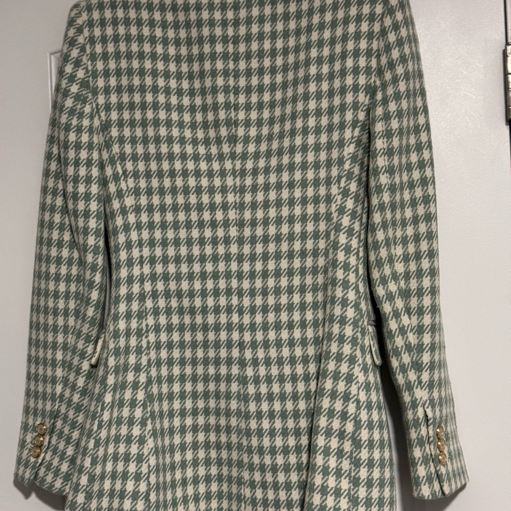 Zara Mint and Cream Houndstooth Blazer - Picture 5 of 8